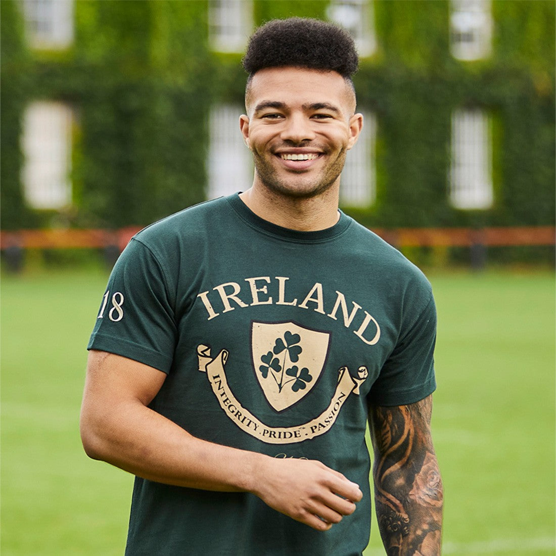 Lansdowne Ireland Crest in Bottle Green & Natural