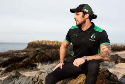 Lansdowne Ireland Performance Polo in Black & Green