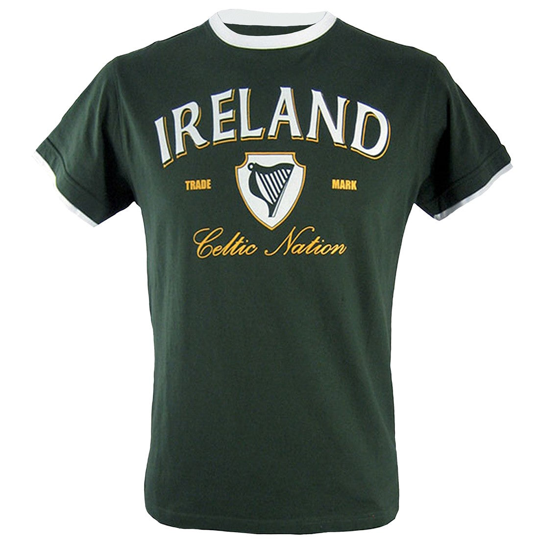 Lansdowne Ireland Ringer T-shirt in Bottle Green & White