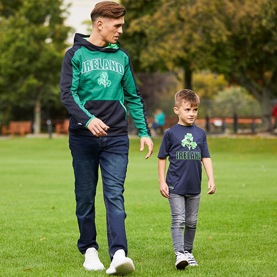 Lansdowne Ireland Shamrock Grindle Hoodie in Navy & Green