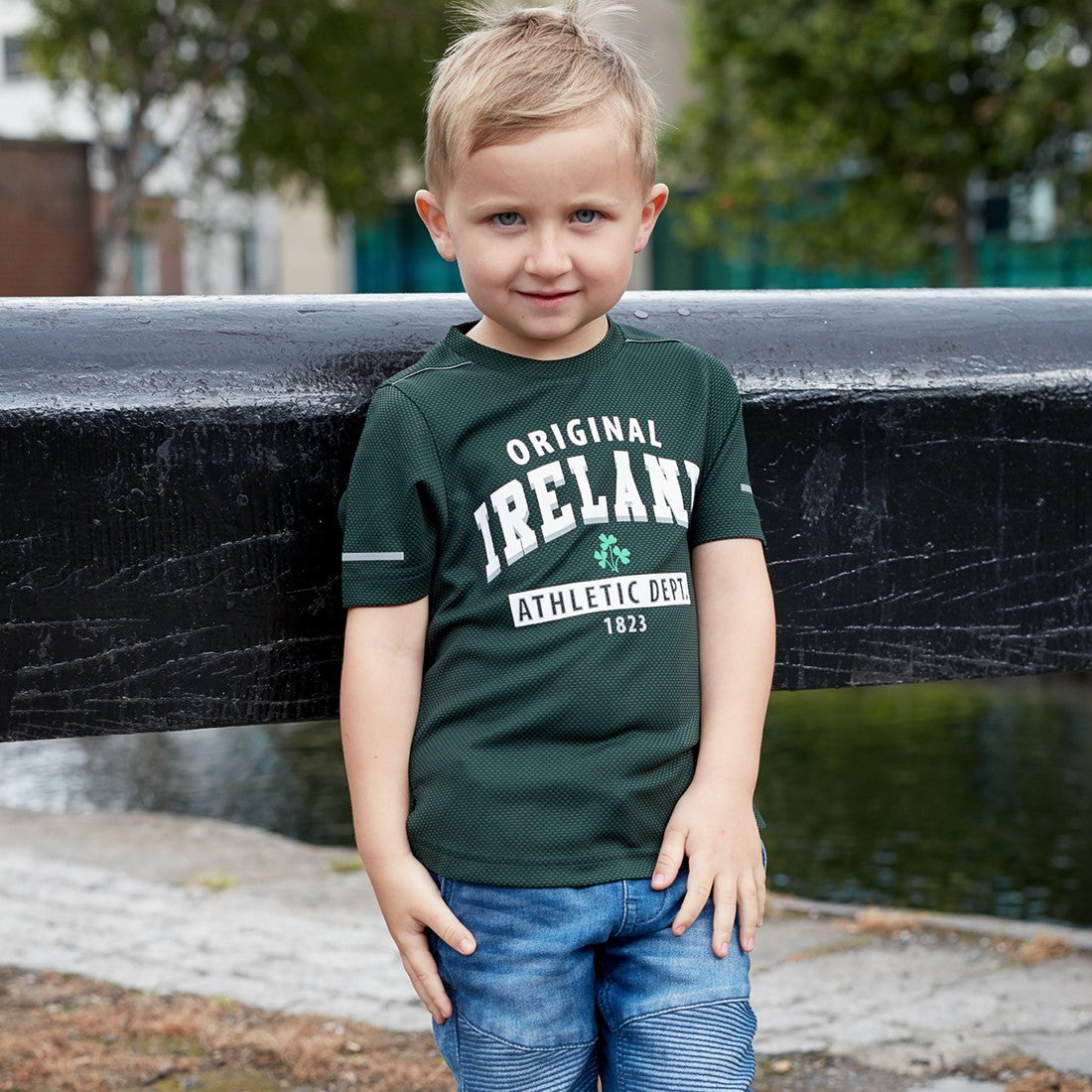Lansdowne Kids Bottle Green Athletic Department Performance T-Shirt