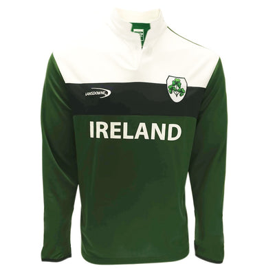 Lansdowne Adults Bottle Green & White Long Sleeve Performance Rugby Shirt