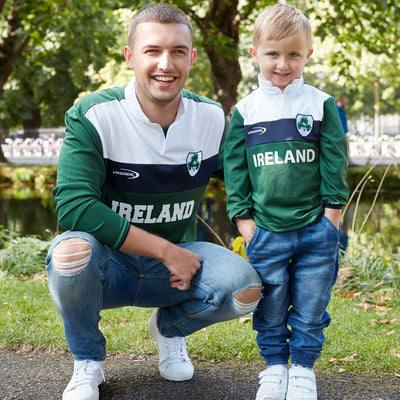 Lansdowne Adults Bottle Green & White Long Sleeve Performance Rugby Shirt