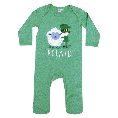 Leprechaun & Sheep Baby Romper in Green