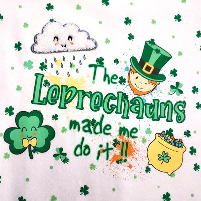 Leprechauns Baby Romper in White