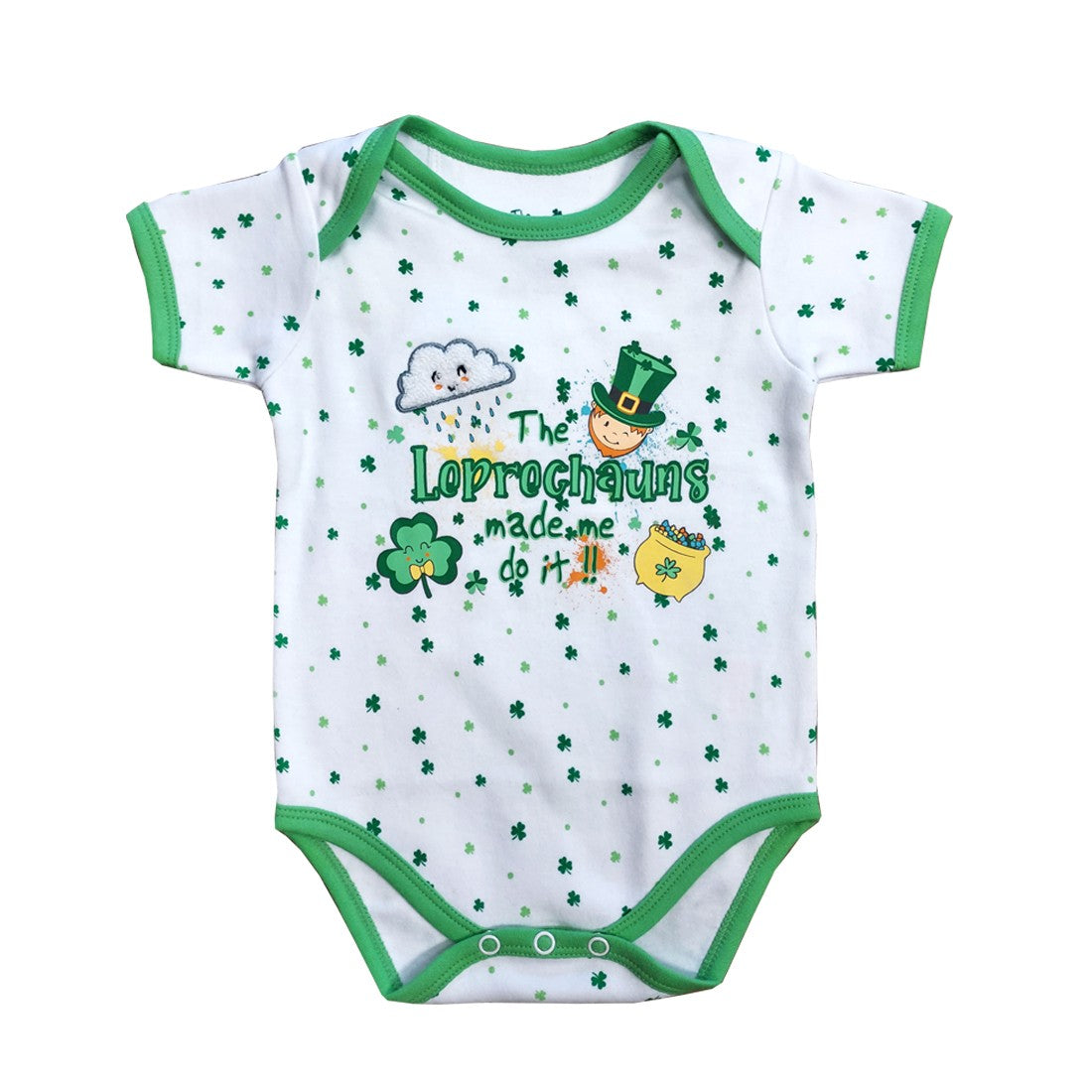 Leprechauns Baby vest in White