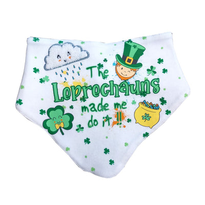 Leprechauns Bandana Bib in White