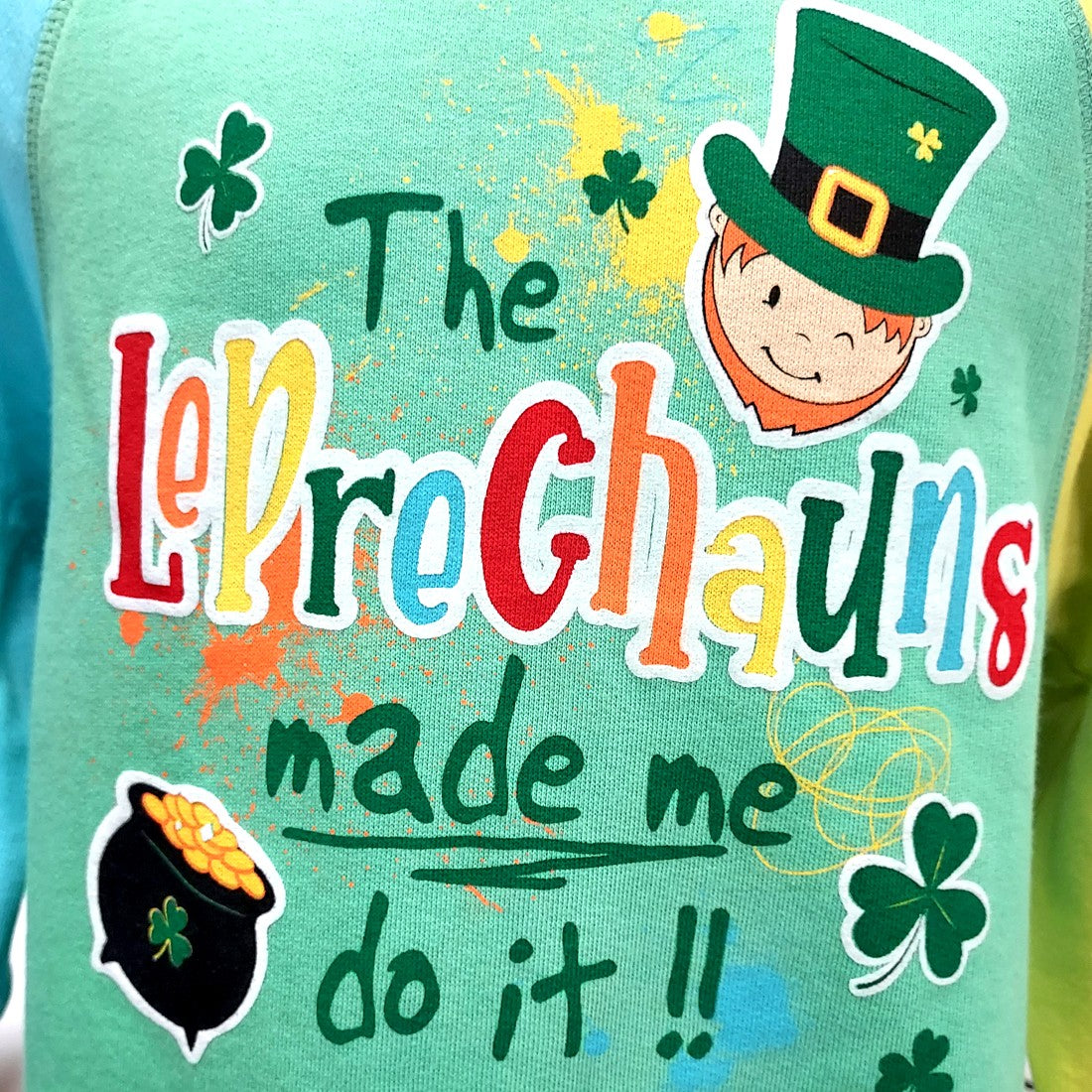 Leprechauns Made Me Do It Kids Multi Hoodie