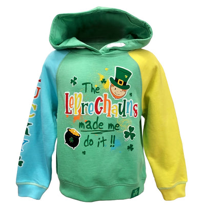 Leprechauns Made Me Do It Kids Multi Hoodie
