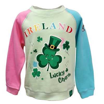 Multi Colour Shamrock Ireland Kids Sweatshirt