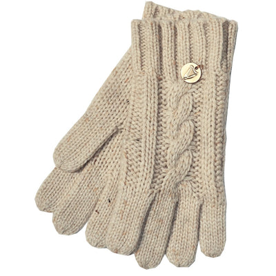 Natural Guinness Cable Rib Knit Gloves