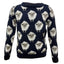 Sheep All Over Print Kids Knit Jumper in Navy