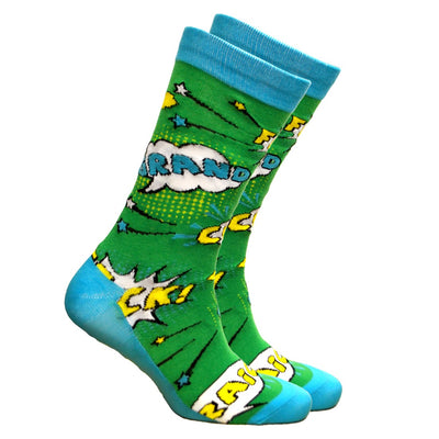 Nutty Fox "Grand" Adult Socks in Green & Blue