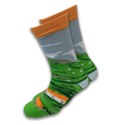 Nutty Fox Ireland Lanscape Adult Socks in Green