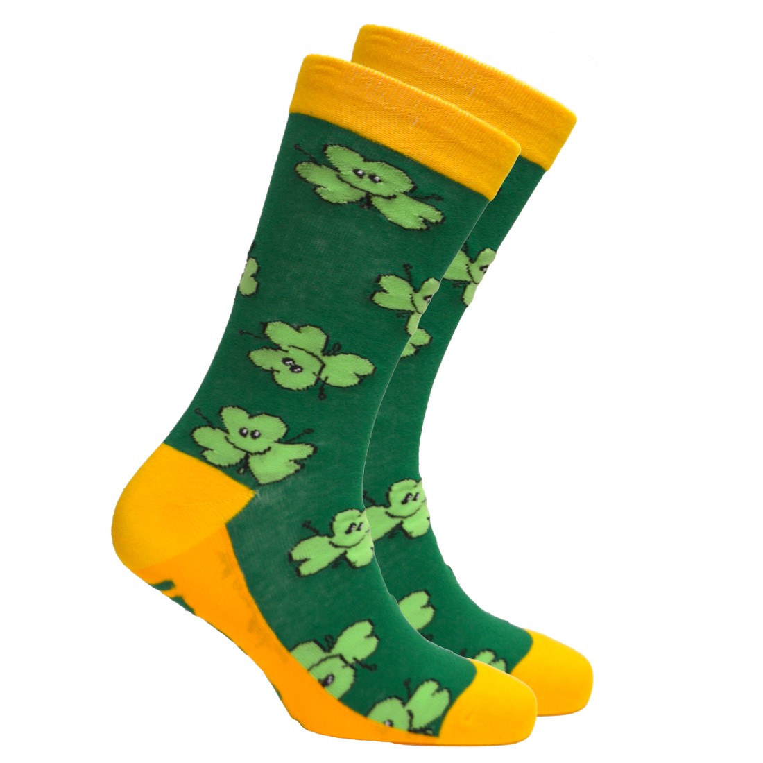 Nutty Fox "Ireland" Shamrock Adult Socks in Green & Orange