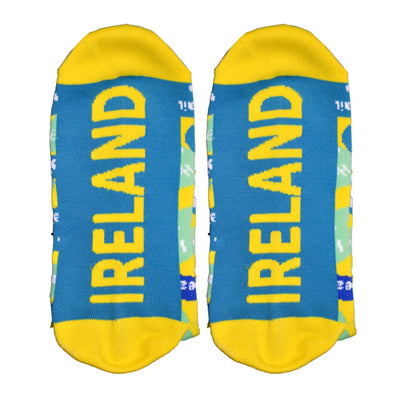 Nutty Fox Irish Slang Adult Socks in Yellow & Blue