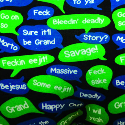 Nutty Fox Irish Slang Boxer Shorts in Black