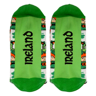 Nutty Fox Leprechaun Adult Socks in White & Green