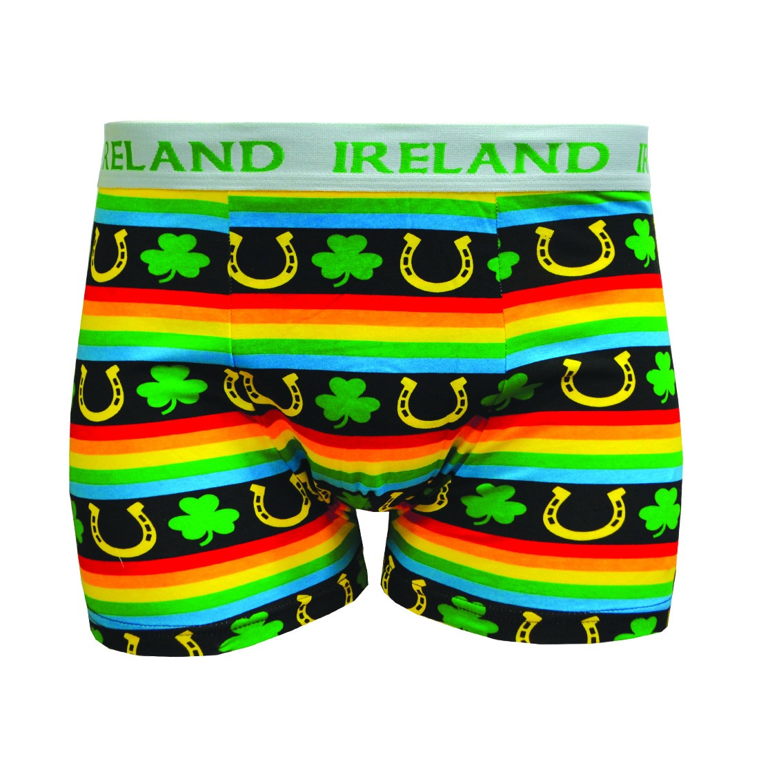 Nutty Fox Lucky Rainbow Shamrock Boxer Short in Black