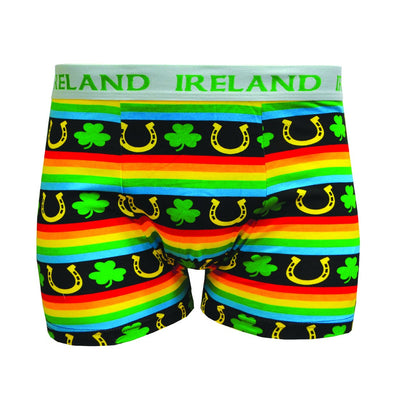 Nutty Fox Lucky Rainbow Shamrock Boxer Short in Black