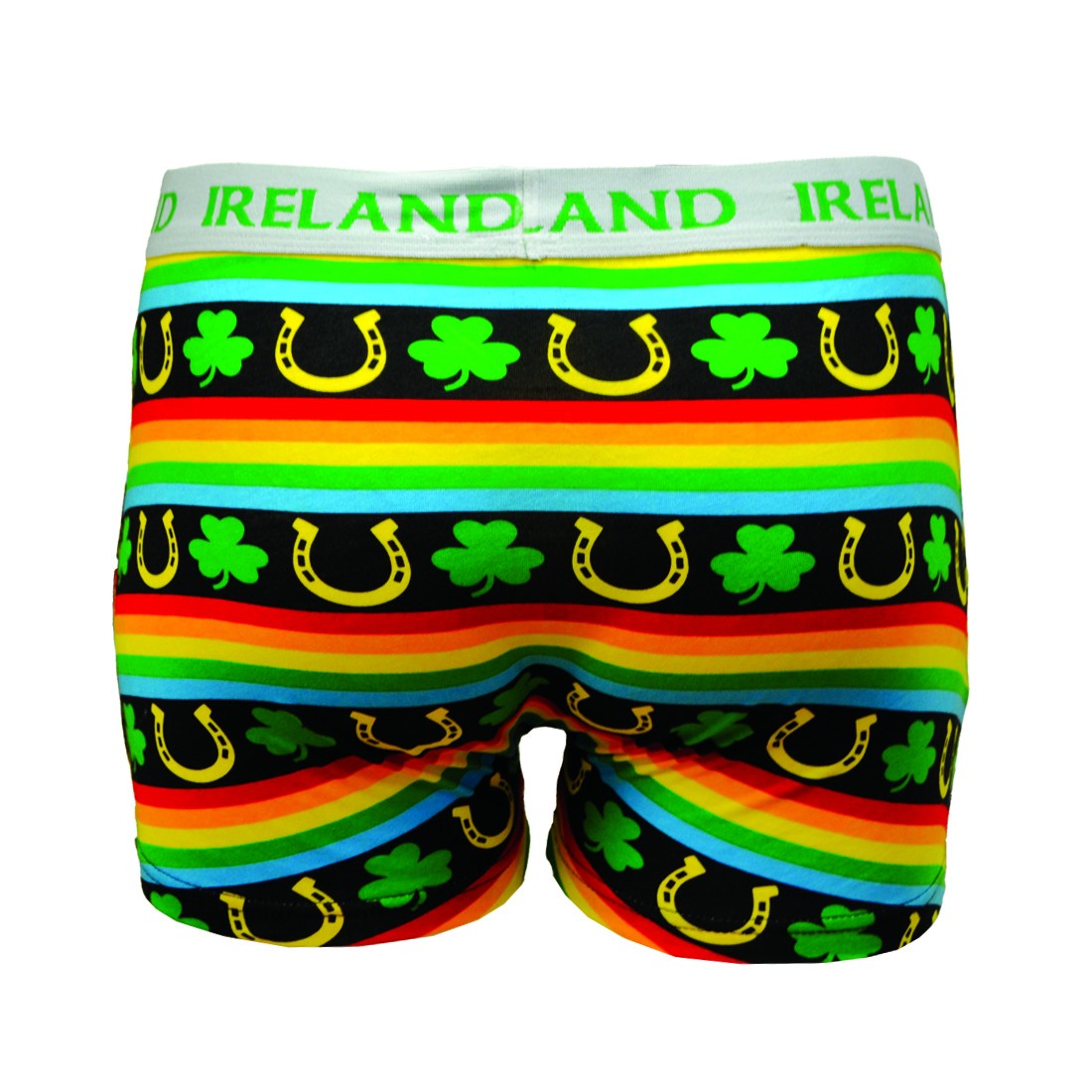 Nutty Fox Lucky Rainbow Shamrock Boxer Short in Black