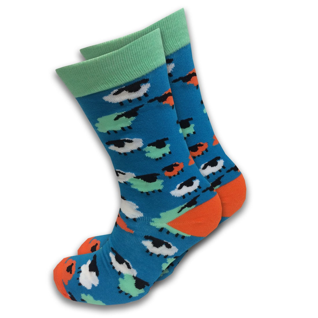 Nutty Fox Sheep Adult Socks in Blue