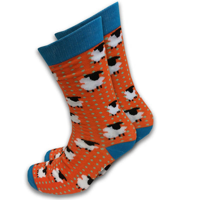 Nutty Fox Sheep Adult Socks in Orange