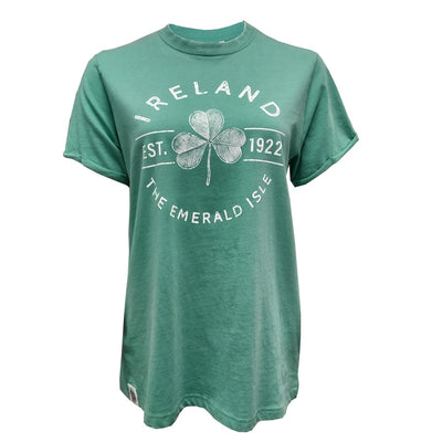 Ireland Shamrock ‘Est. 1922’ Ladies T-Shirt in Ocean Green
