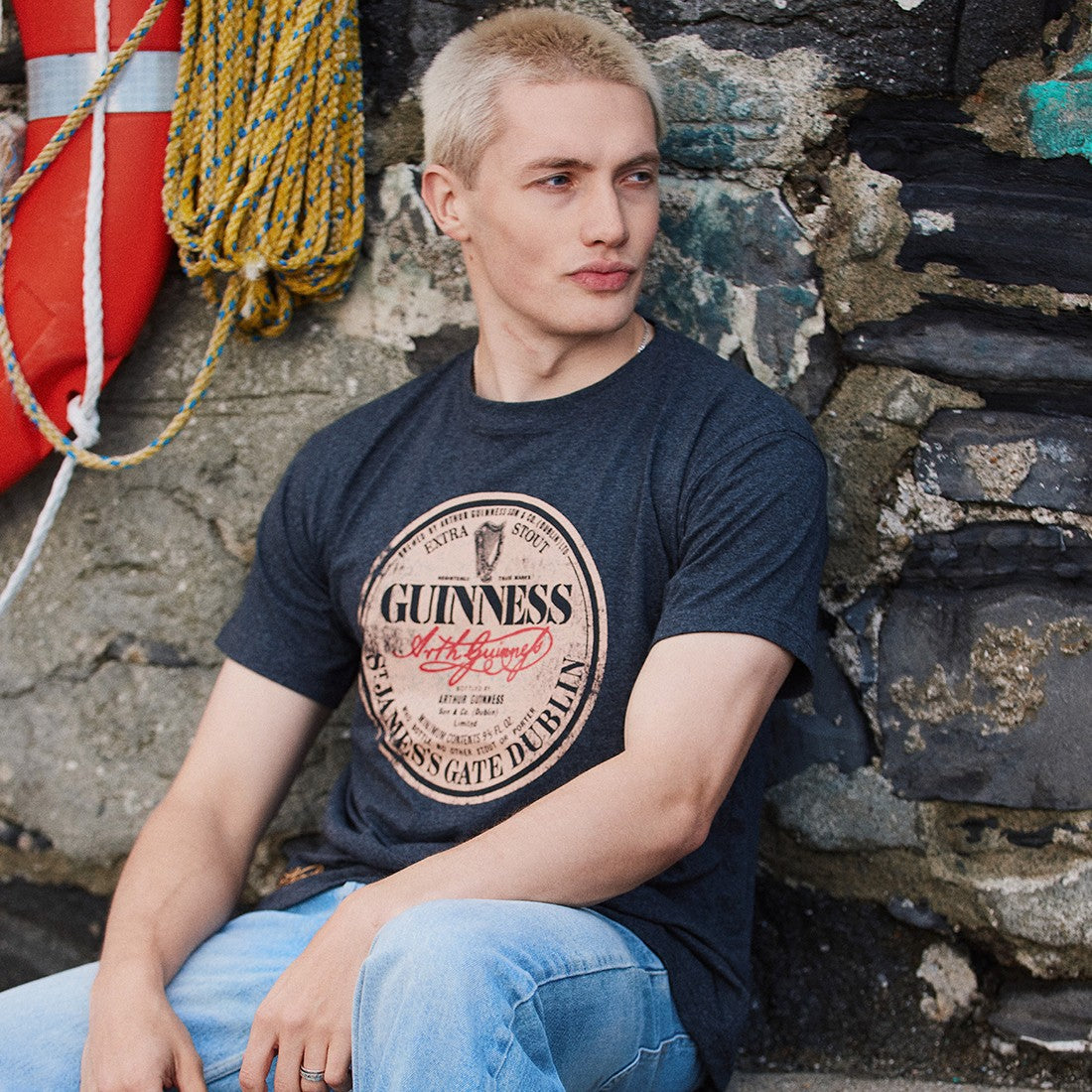 Official Guinness Acid Wash Grey T-shirt