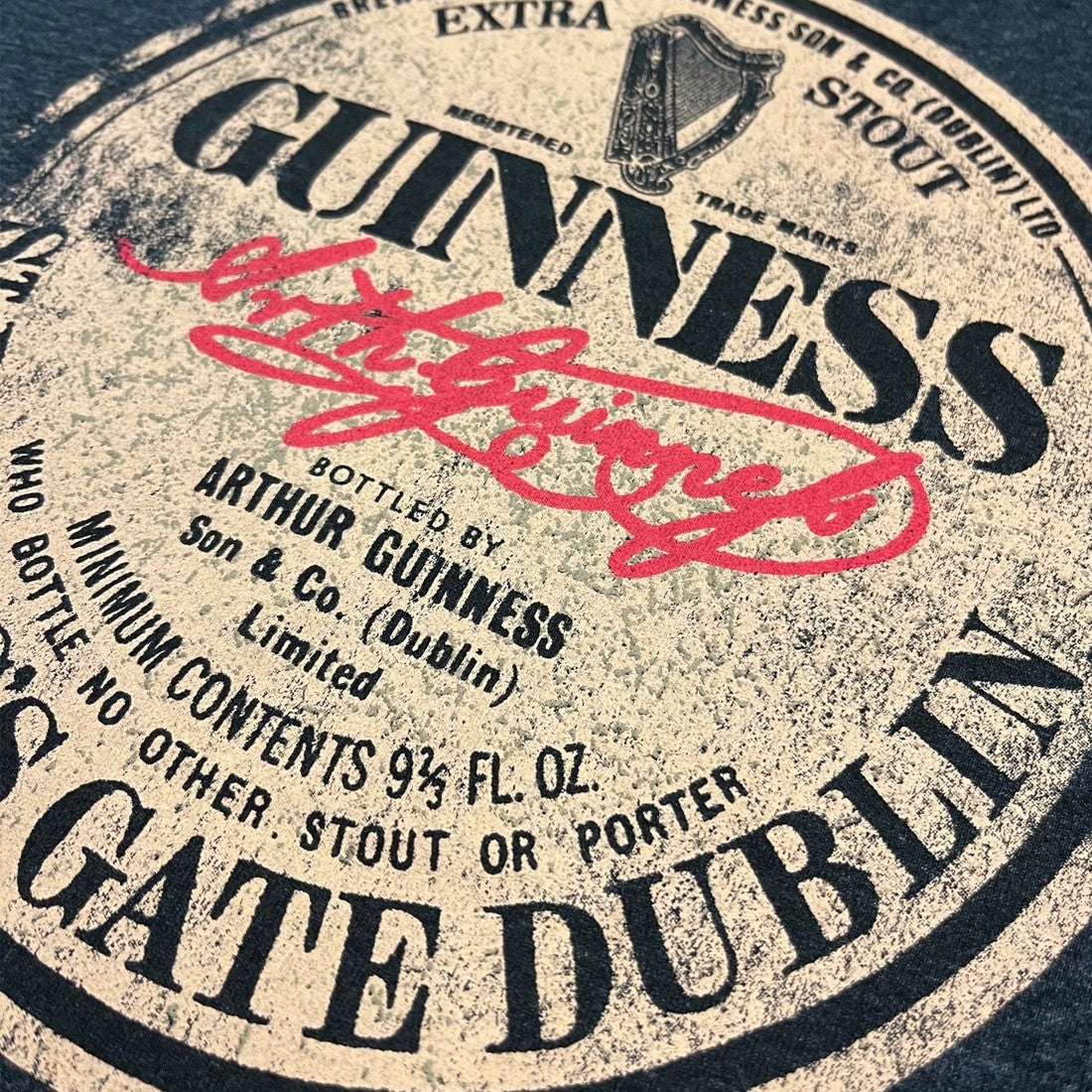 Official Guinness Acid Wash Grey T-shirt