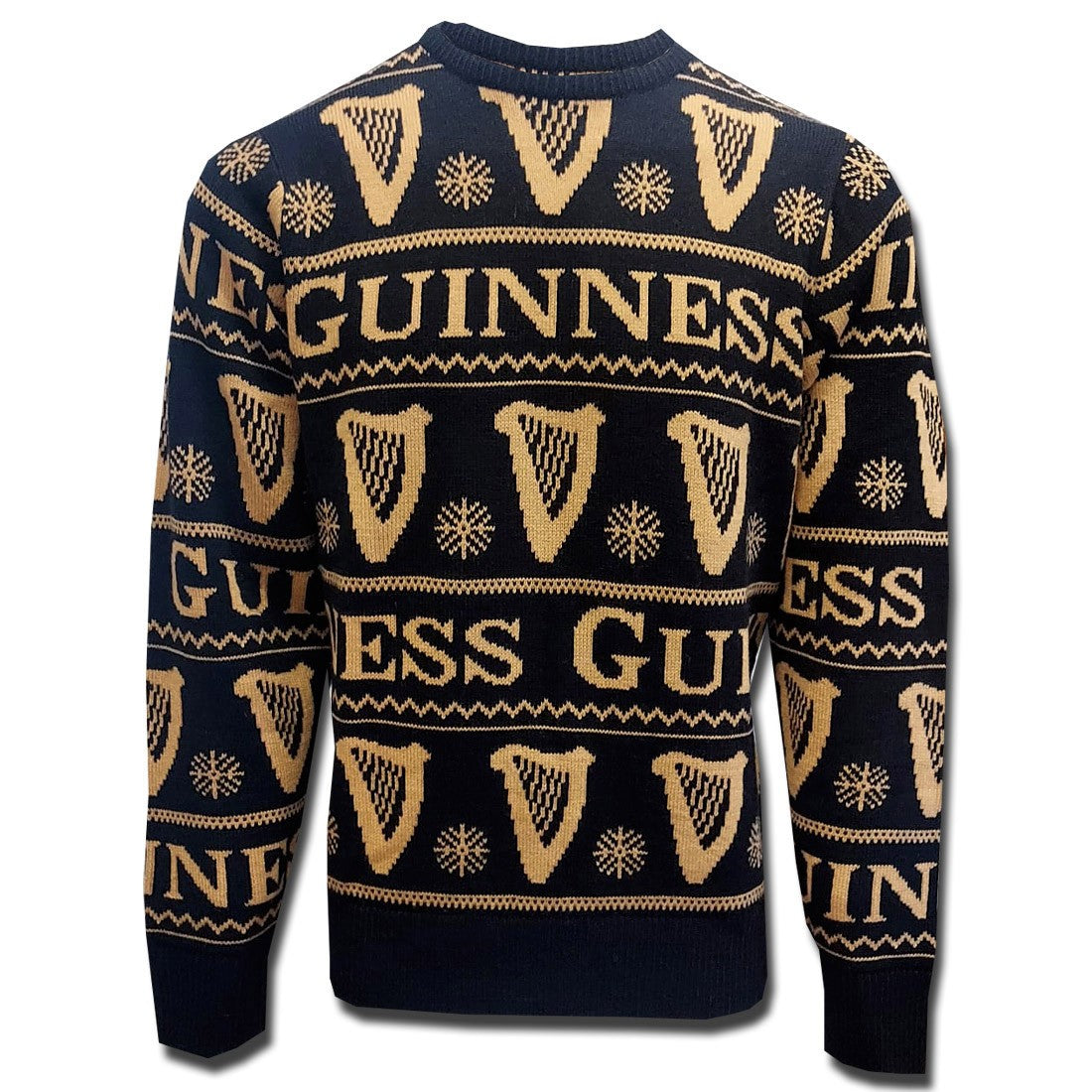 Guinness Festive Harp Jumper in Black & Gold