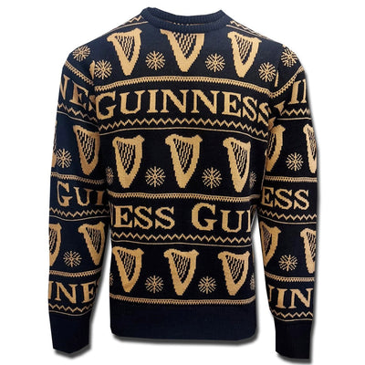 Guinness Festive Harp Jumper in Black & Gold