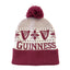 Guinness Festive Harp Knit Bobble Hat in Cream & Burgundy