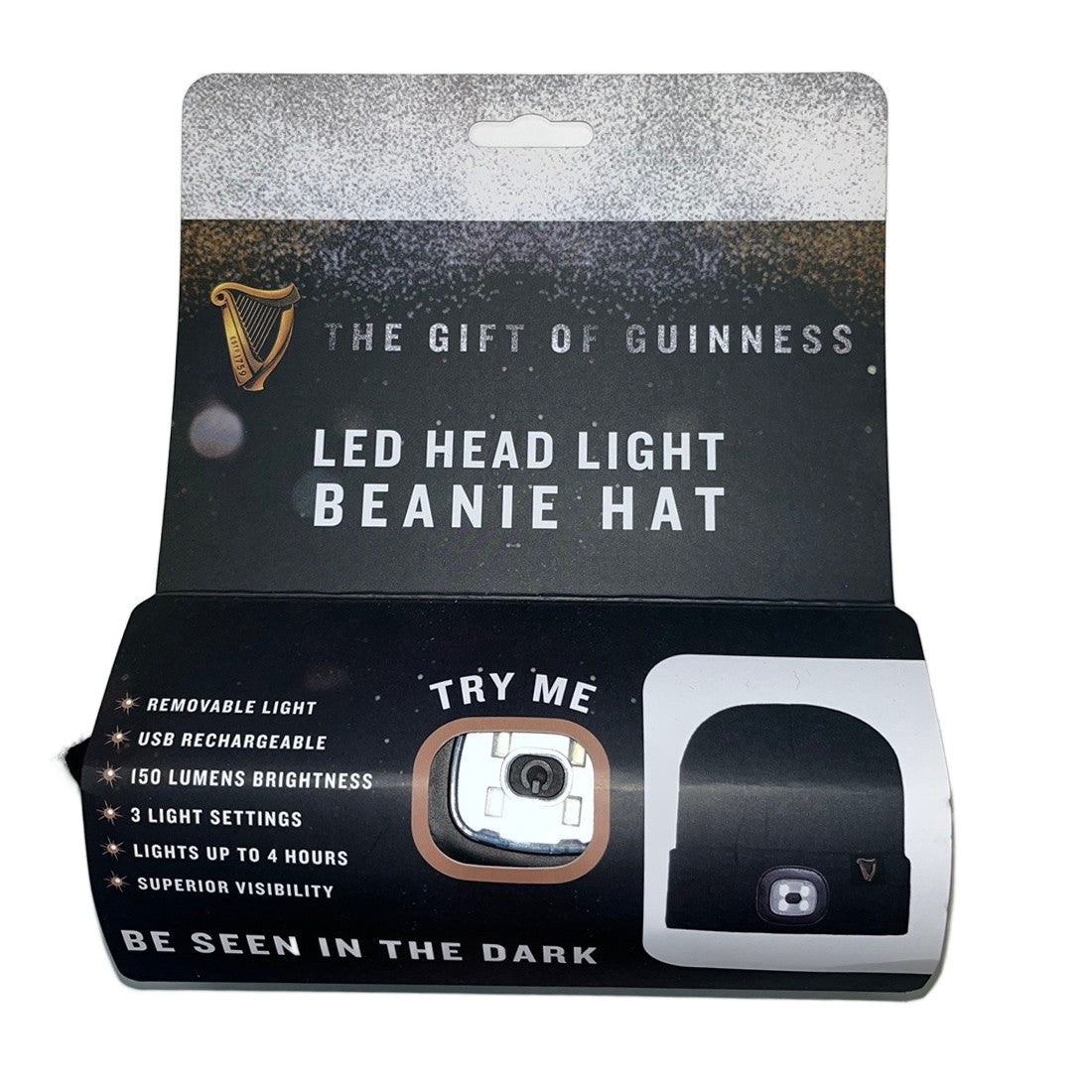 Guinness Led Head Light Beanie in Black