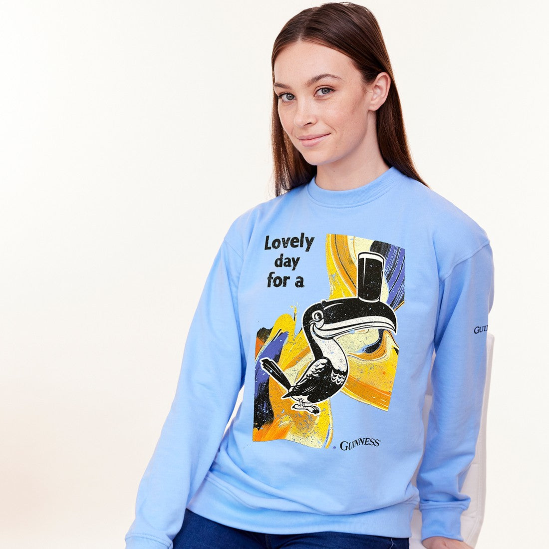 Guinness "Lovely Day for a" Toucan Sweatshirt  in Light Blue