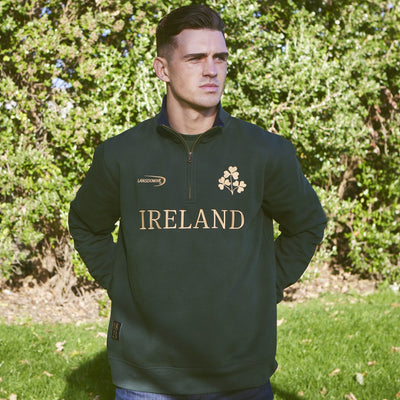 Official Lansdowne Ireland Quarter Zip Bottle Green
