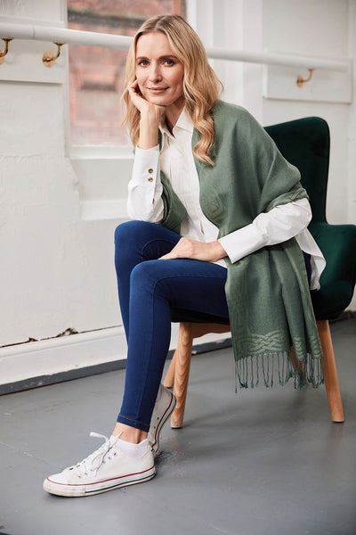 Pashmina Scarf in Thyme Green