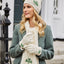 Aran Shamrock Bobble Hat in Cream