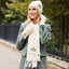 Aran Shamrock Bobble Hat in Cream