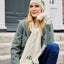 Aran Shamrock Bobble Hat in Cream