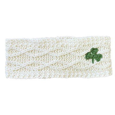 Aran Shamrock Headband in Cream