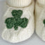 Baby Aran Shamrock Booties in Cream