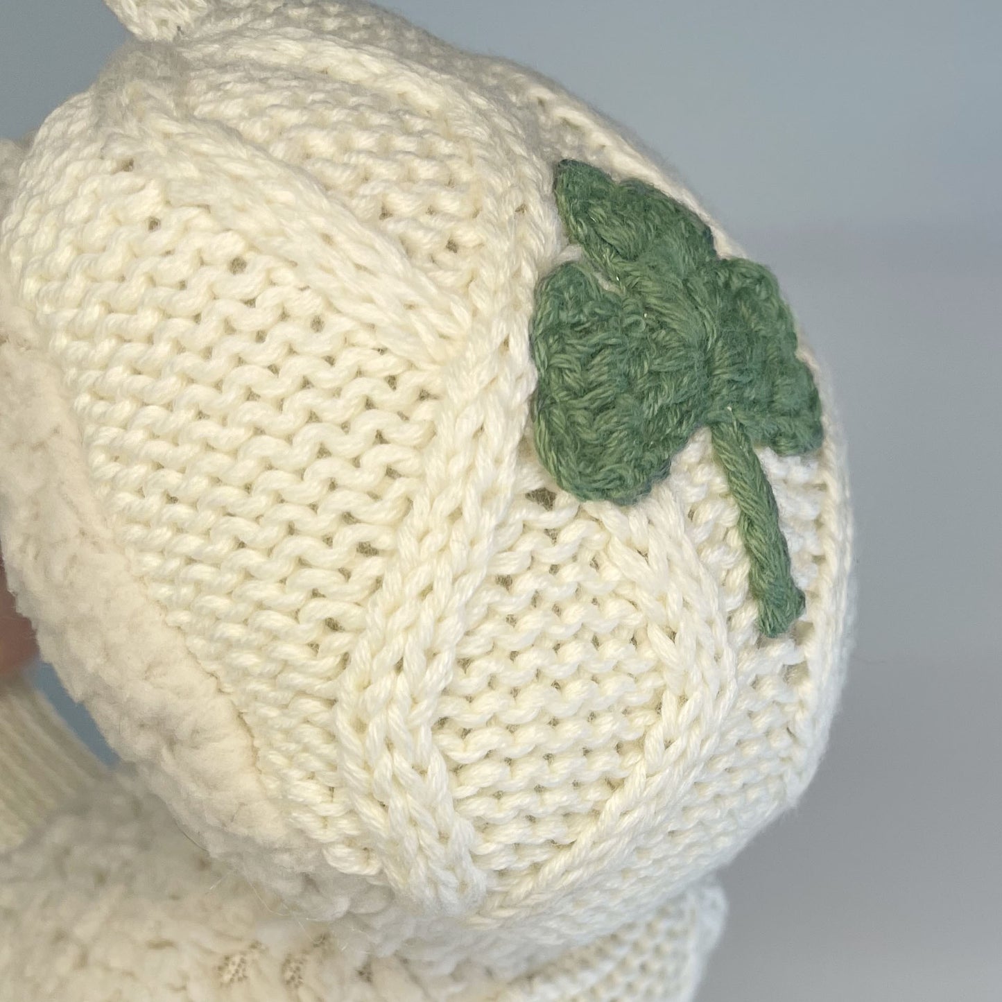 Kids Aran Shamrock Ear Muffs in Cream
