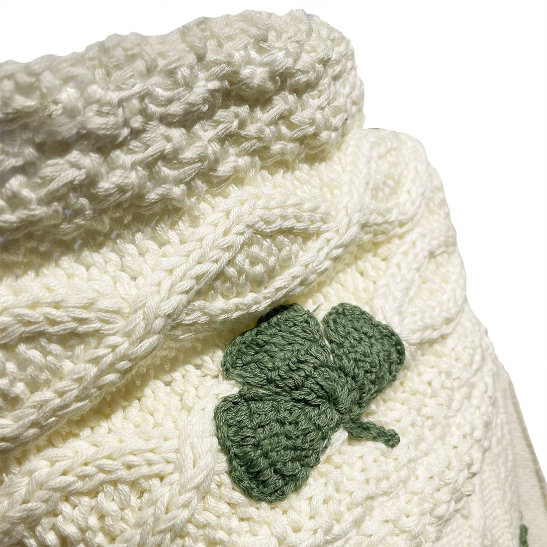 Kids Aran Shamrock Snood in Cream