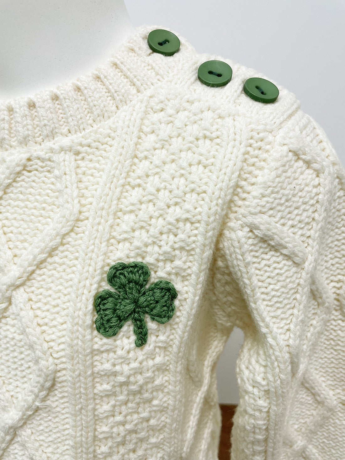Kids Cable Aran Jumper in Cream