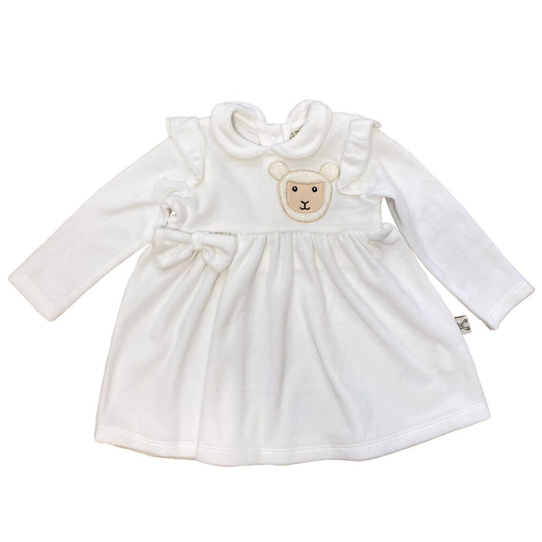 Baby Velour Sheep Dress in Cream