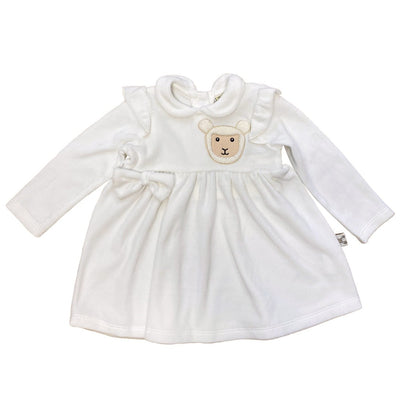 Baby Velour Sheep Dress in Cream