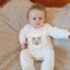 Patrick Francis Cream Sheep Velour Organic Cotton Baby Romper