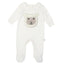Patrick Francis Cream Sheep Velour Organic Cotton Baby Romper