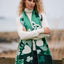 Claddagh Knit Scarf in Green & Cream